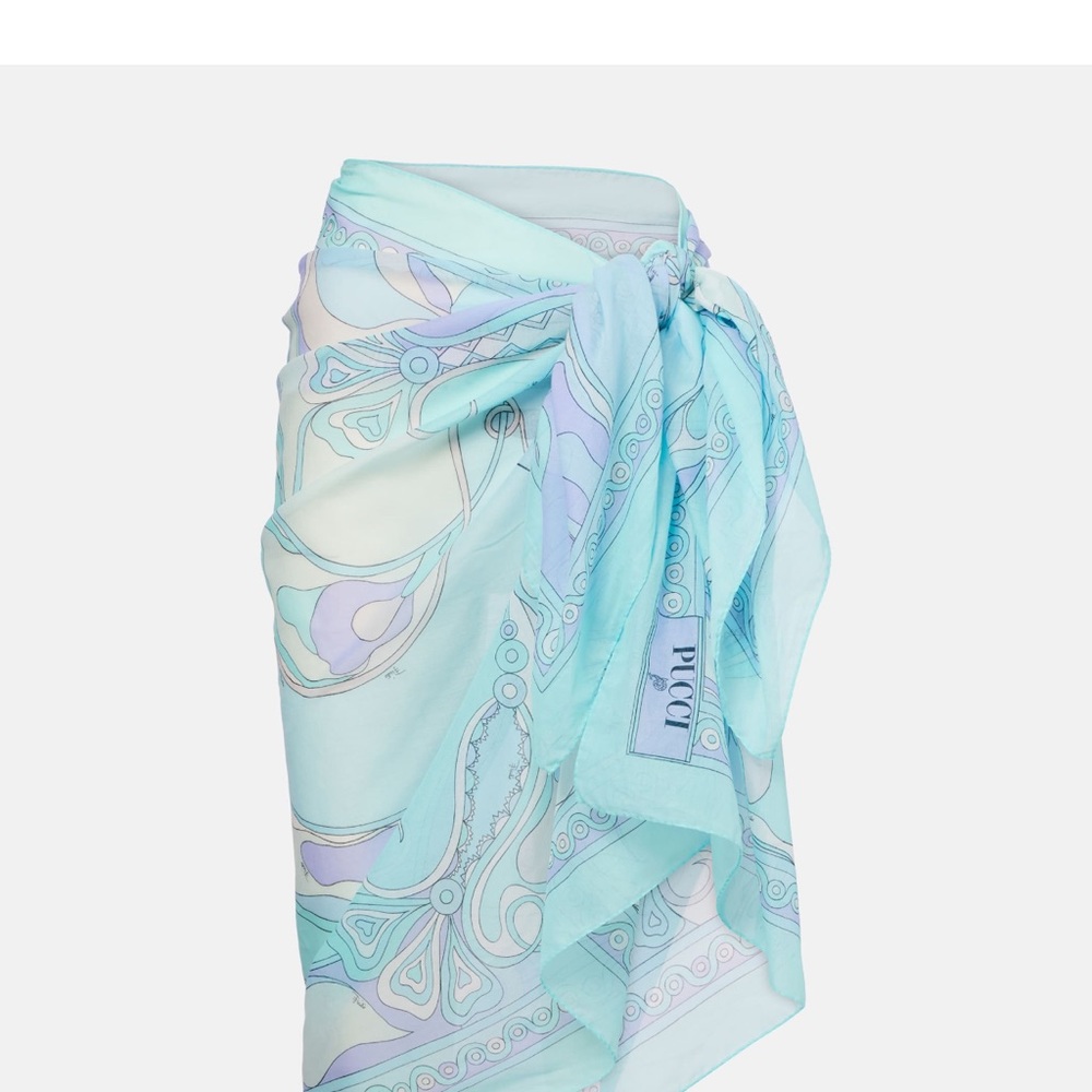 Emilio Pucci Blue and Purple Swim Sarong